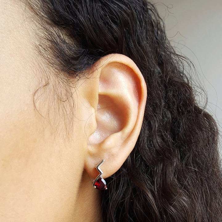 Arizona Anthill Garnet Silver Jewelry Lightning Garnet Studs