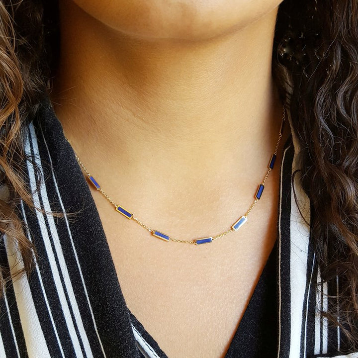 Sami Fine Jewelry Lapis Lazuli Station Necklace
