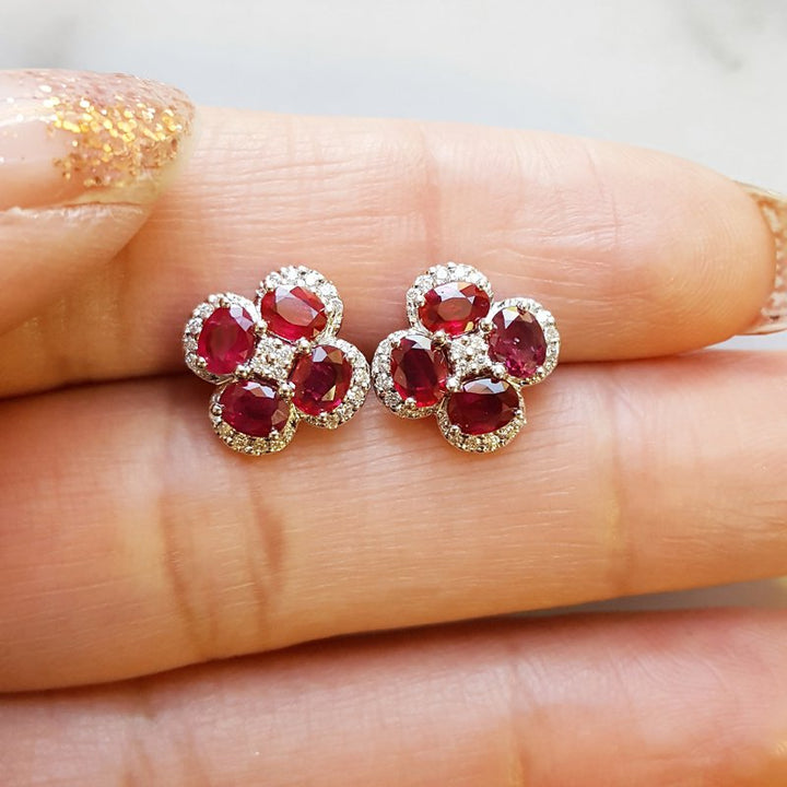 Allison Kaufman Clover Ruby Studs