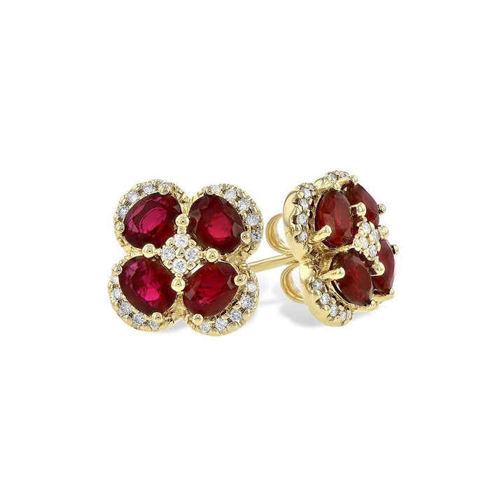 Allison Kaufman Clover Ruby Studs