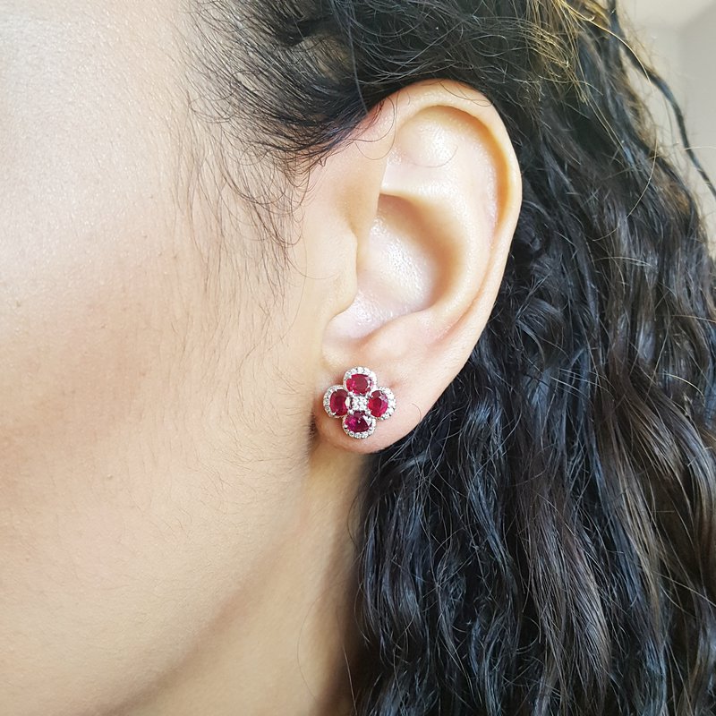 Allison Kaufman Clover Ruby Studs