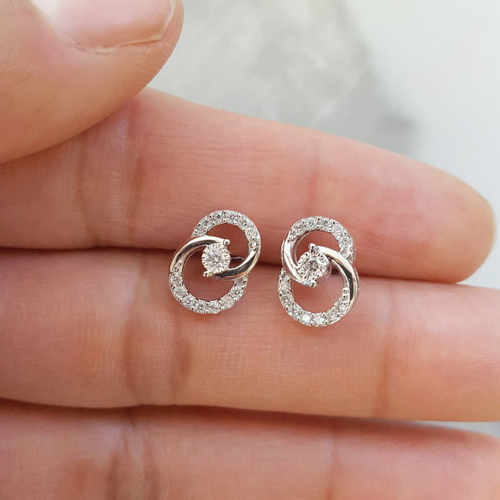 Gems One Diamond Interlocking Circle Earrings