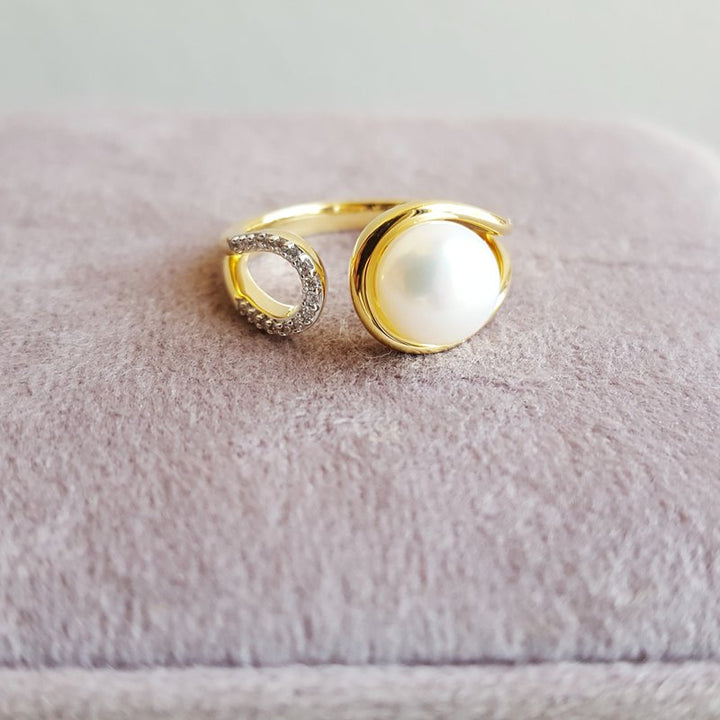 Sami Fine Jewelry Negative Space Pearl Ring