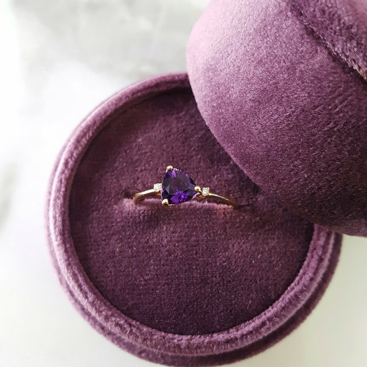 Petite Trillion Amethyst Ring