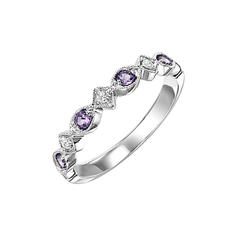  Gems One 14K White Gold Stackable Prong Amethyst Band (1/20 Ct. Tw.) FR1238-4WD - Sami Fine Jewelry