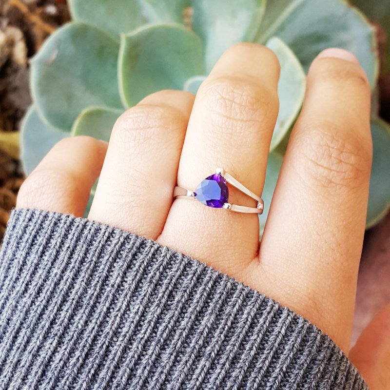 Amethyst Partial Split Shank Ring