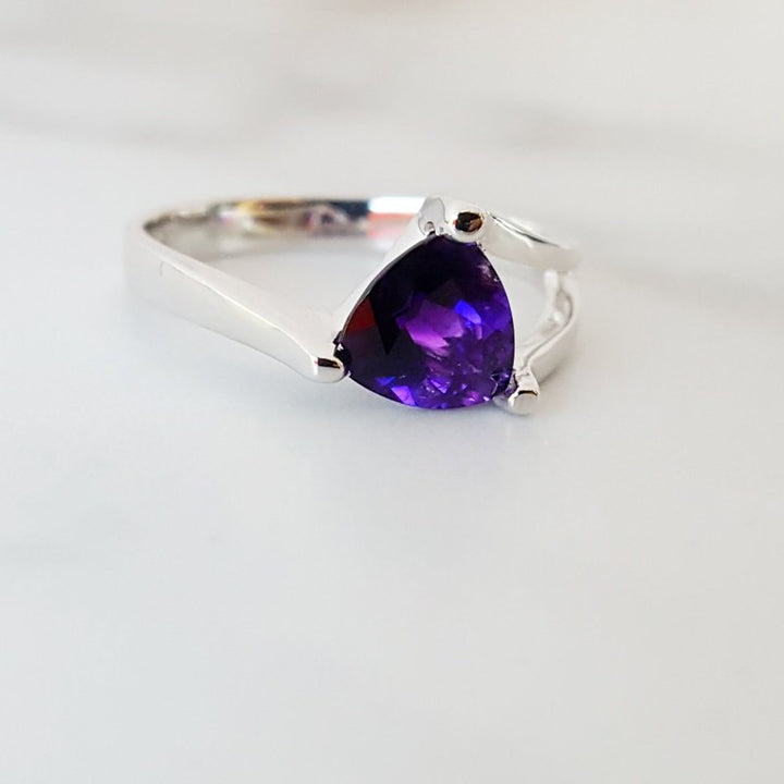  Arizona Amethyst Gold Jewelry Partial Split Shank Ring  362854