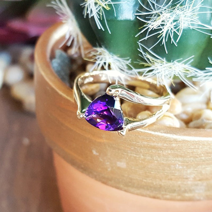 Amethyst Partial Split Shank Ring