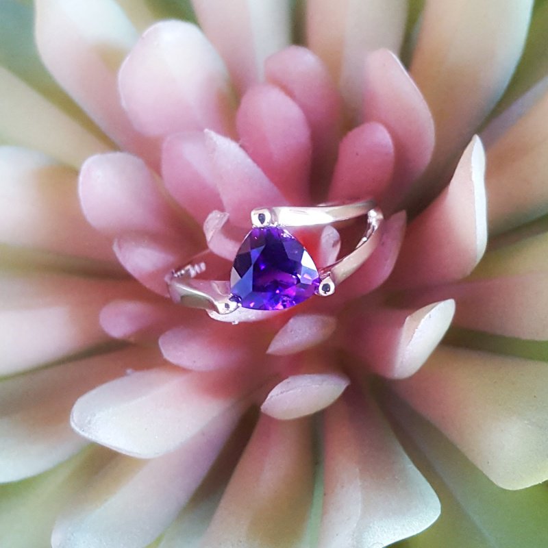 Amethyst Partial Split Shank Ring