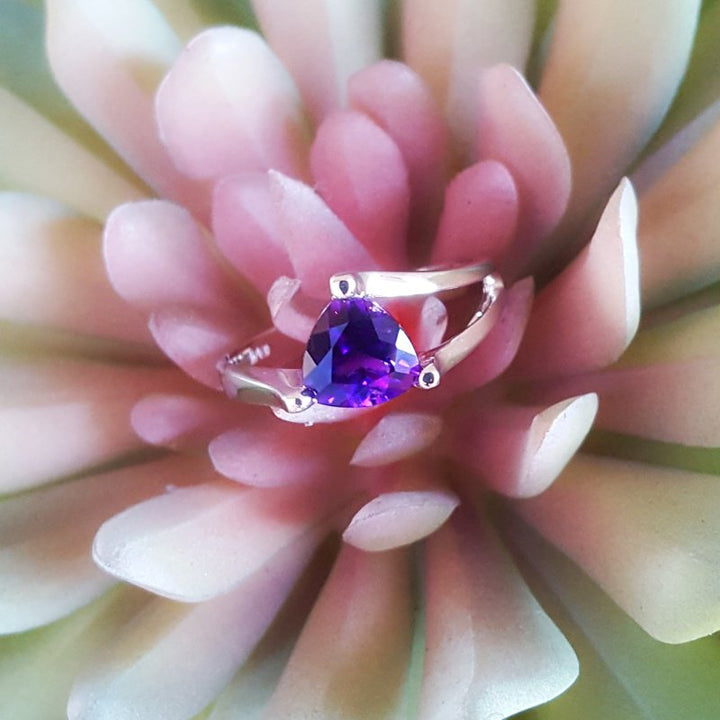 Amethyst Partial Split Shank Ring
