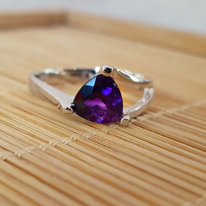 Amethyst Partial Split Shank Ring