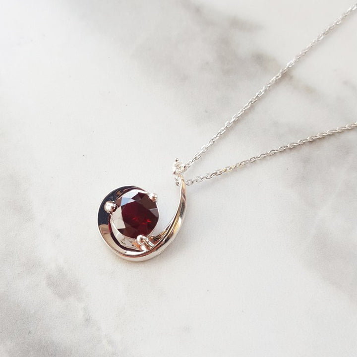 Arizona Anthill Garnet Silver Jewelry Swirling Garnet Pendant 380471
