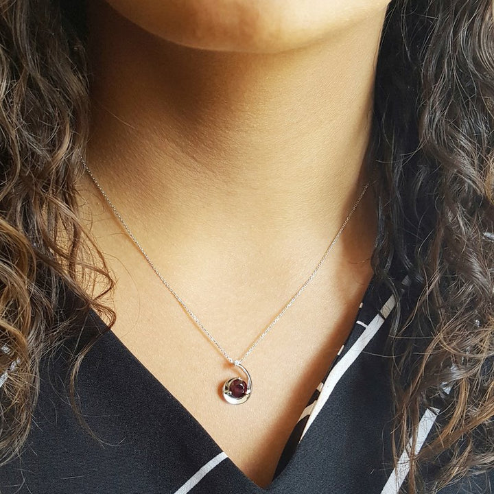 Arizona Anthill Garnet Silver Jewelry Swirling Garnet Pendant