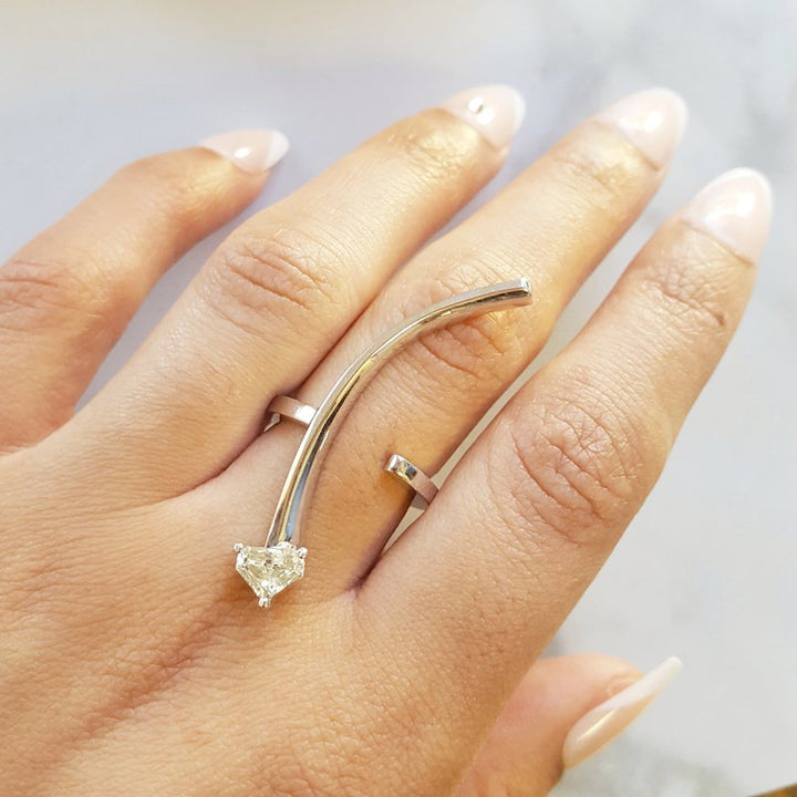 Luxury by Rene Hernandez Dramatic Geometric Curve Ring