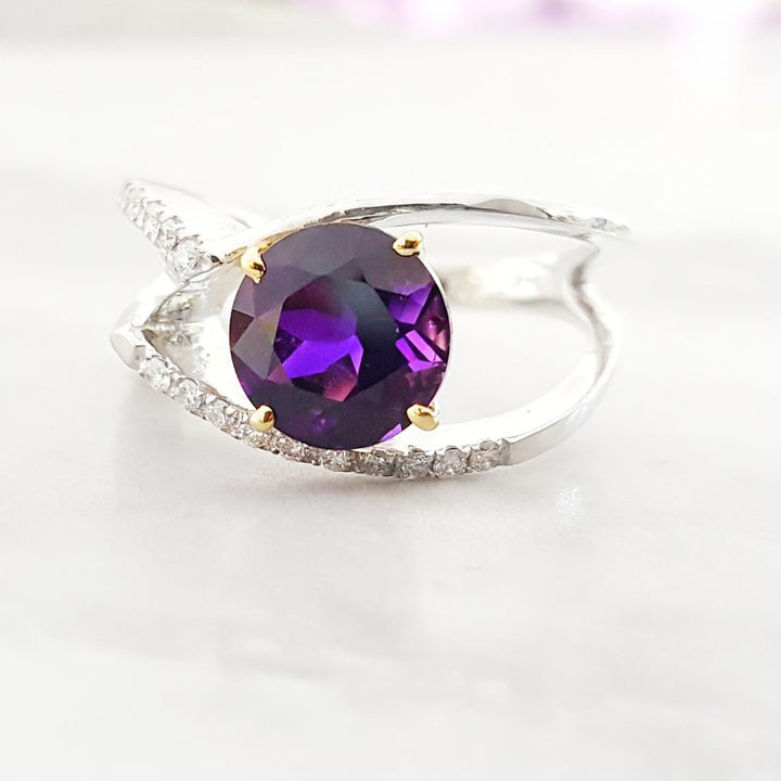 Amethyst Intertwined Ring