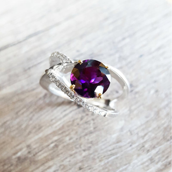 Amethyst Intertwined Ring