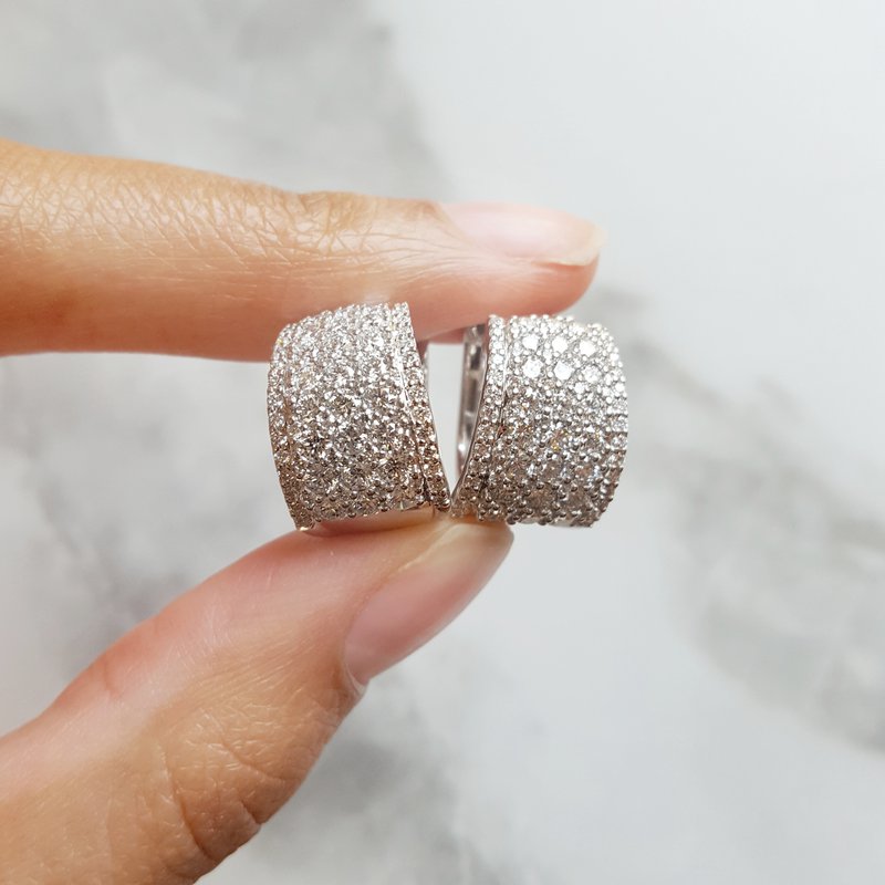 Allison Kaufman Diamond Cuff Earrings