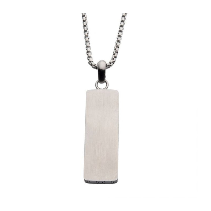 INOX Jewelry Steel Engravable Drop Pendant with Round Box Chain