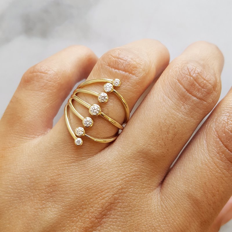 Sami Fine Jewelry Diamond Linear Split Shank Ring
