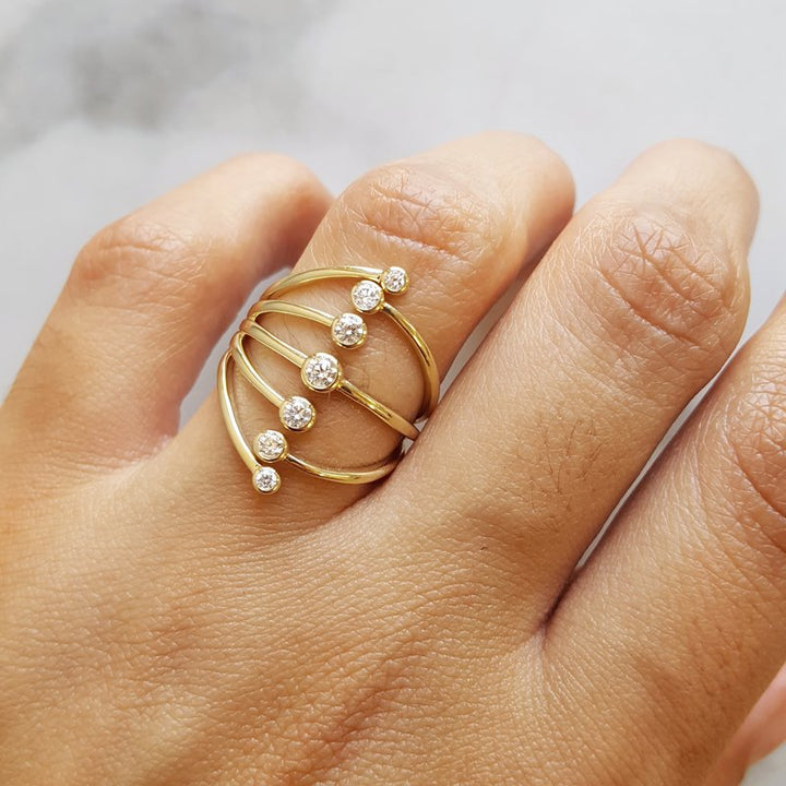 Sami Fine Jewelry Diamond Linear Split Shank Ring
