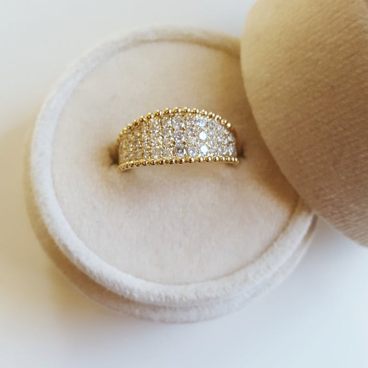 Sami Fine Jewelry Pavé Beaded Edge Diamond Band 030938