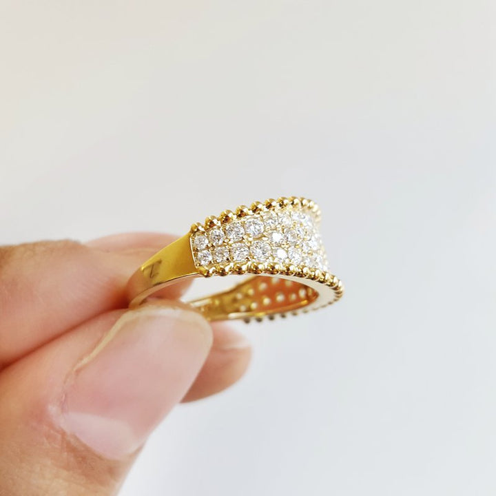 Sami Fine Jewelry Pavé Beaded Edge Diamond Band