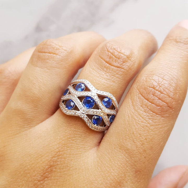 Sami Fine Jewelry Sapphire Wavelength Ring