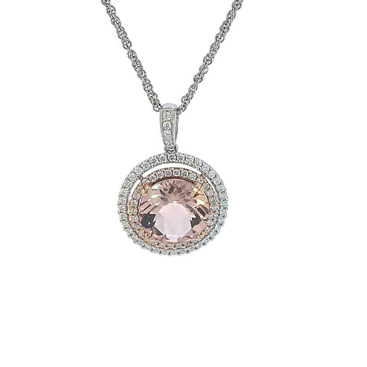 Sami Fine Jewelry Morganite Halo Pendant