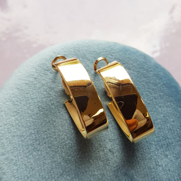Sami Fine Jewelry High Polish Wide Gold Hoops