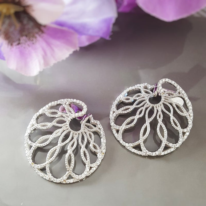 Luxury by Rene Hernandez Organic Circle Diamond Earrings 151803