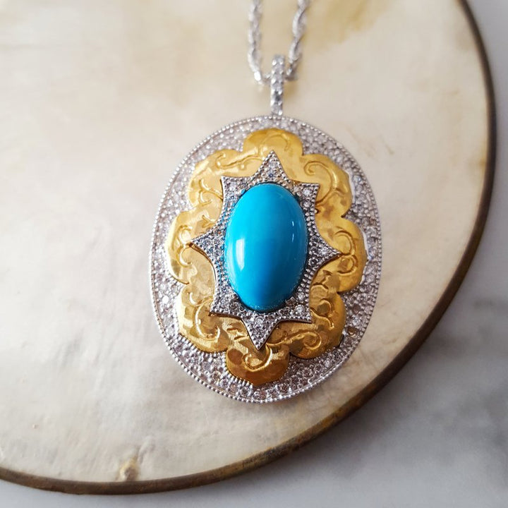 Luxury by Rene Hernandez Two Tone Turquoise Necklace