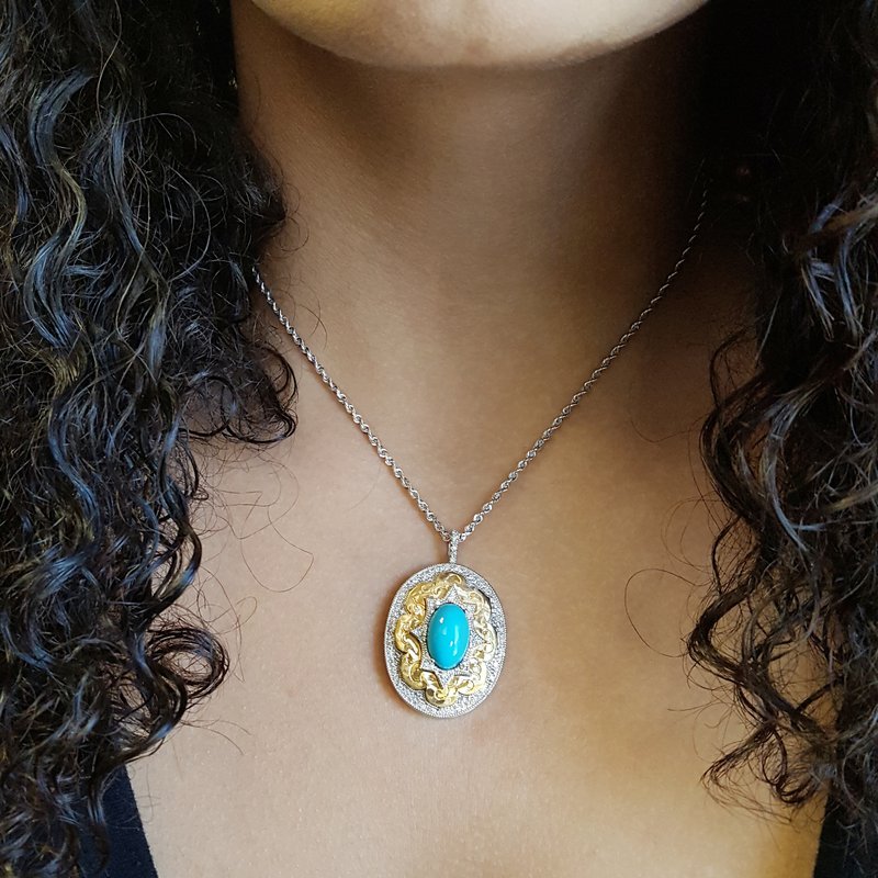 Luxury by Rene Hernandez Two Tone Turquoise Necklace