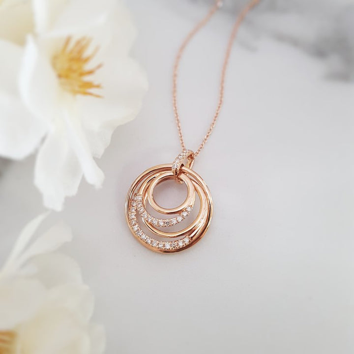 Gems One Eternity Diamond Pendant In 14K Rose Gold (1/4 Ct. Tw.)