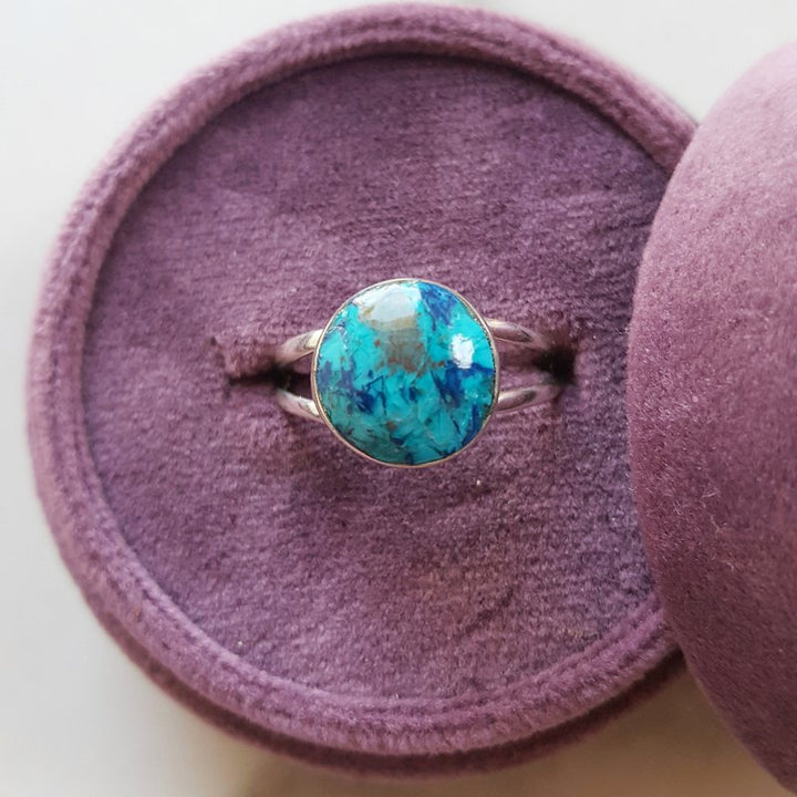 Arizona Turquoise and Inlaid Jewelry Arizona Chrysocolla Silver Ring  2412700