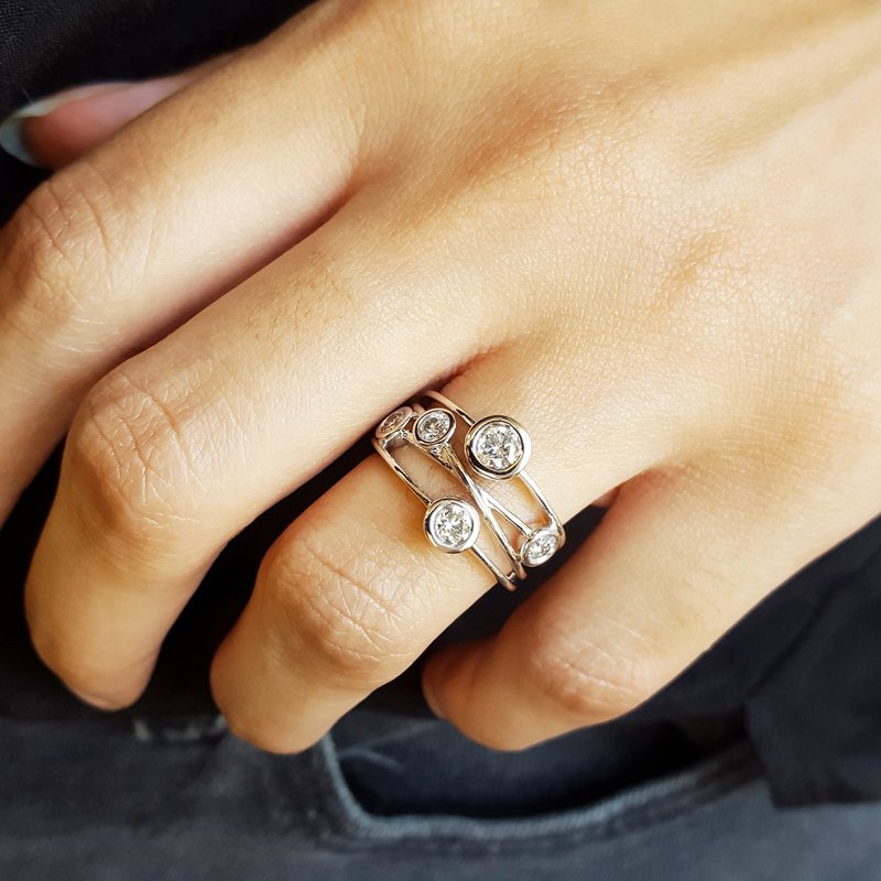Sami Fine Jewelry Geometrically Bezeled Diamond Ring
