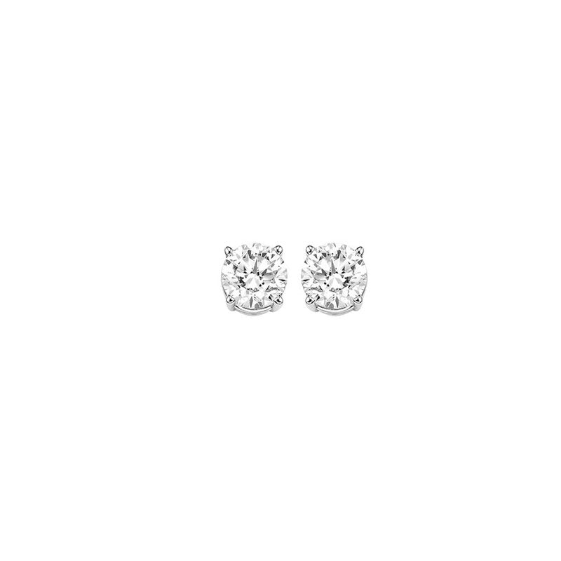 Gems One Diamond Round Classic Solitaire Stud Earrings In 14k White Gold (1/4 Ctw)