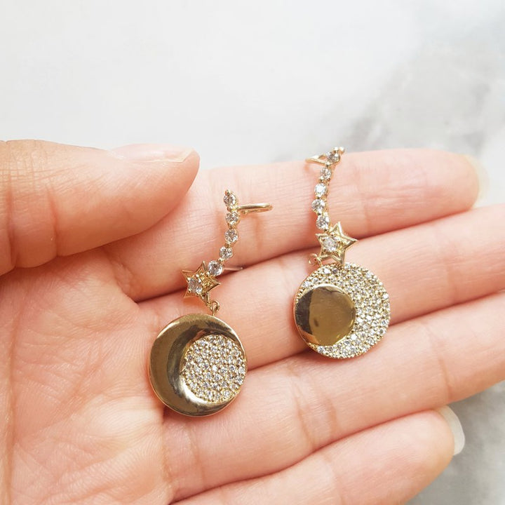  Luxury by Rene Hernandez Crescent Moon Earrings 152146 - Sami Fine Jewelry