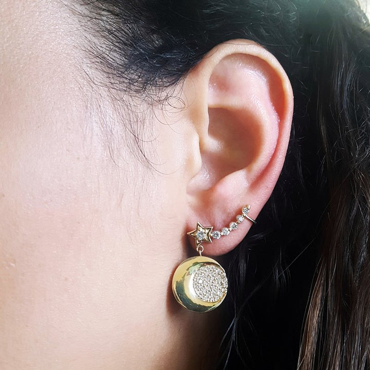 Luxury by Rene Hernandez Crescent Moon Earrings