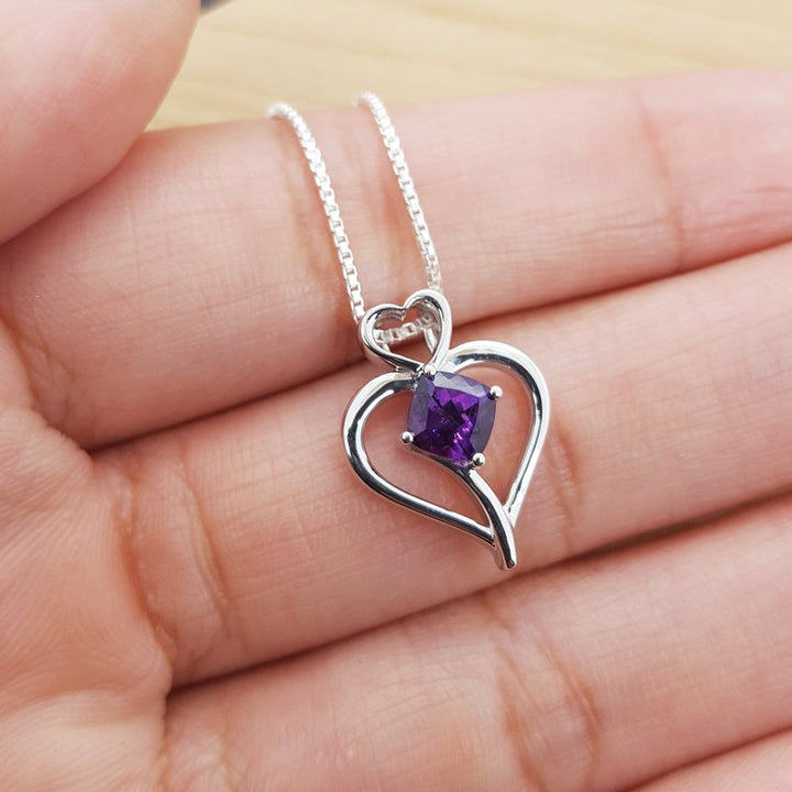 Arizona Amethyst Silver Jewelry Open Amethyst Heart Pendant