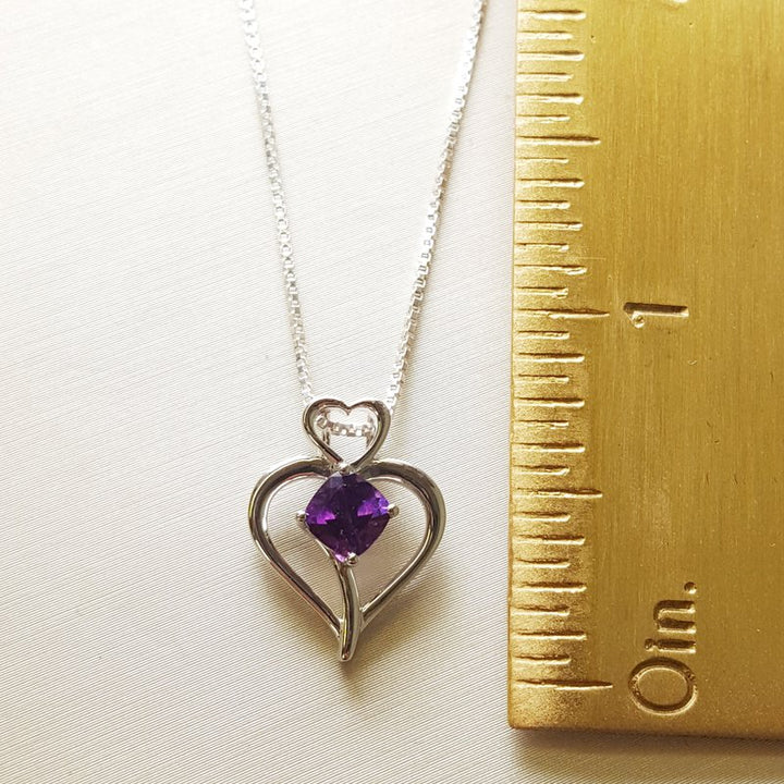 Arizona Amethyst Silver Jewelry Open Amethyst Heart Pendant