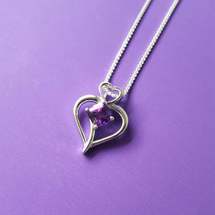 Arizona Amethyst Silver Jewelry Open Amethyst Heart Pendant