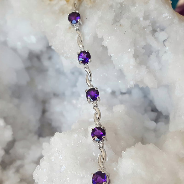 Delicate Amethyst Tennis Bracelet