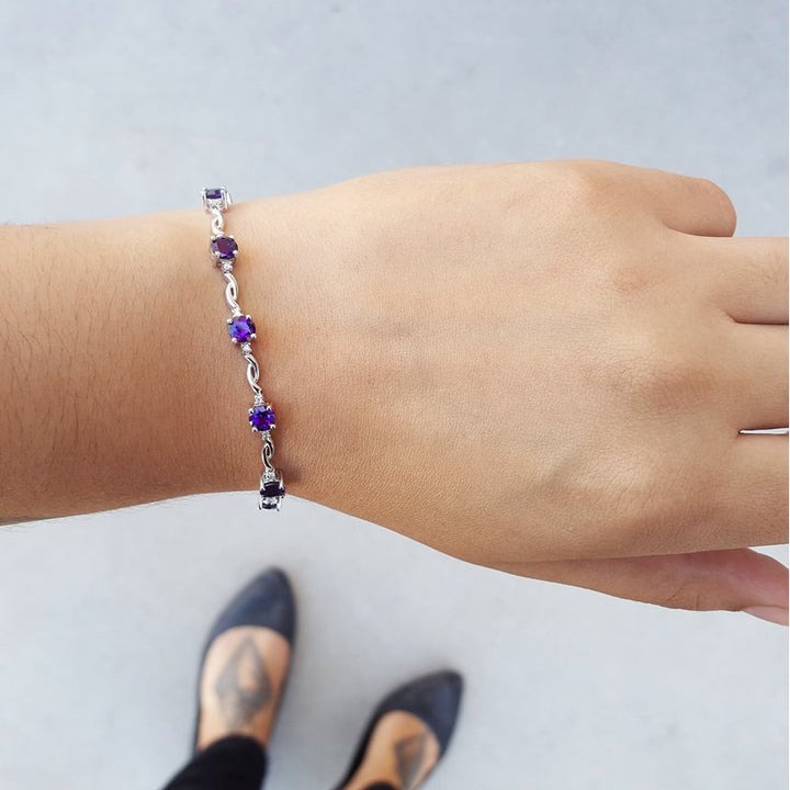 Delicate Amethyst Tennis Bracelet