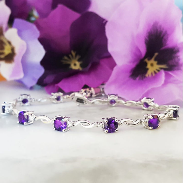   Arizona Amethyst Gold Jewelry Delicate Amethyst Tennis Bracelet 363255 - Sami Fine Jewelry