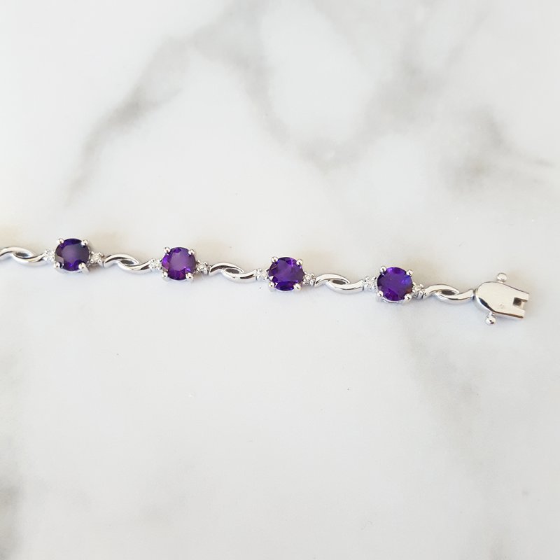 Delicate Amethyst Tennis Bracelet