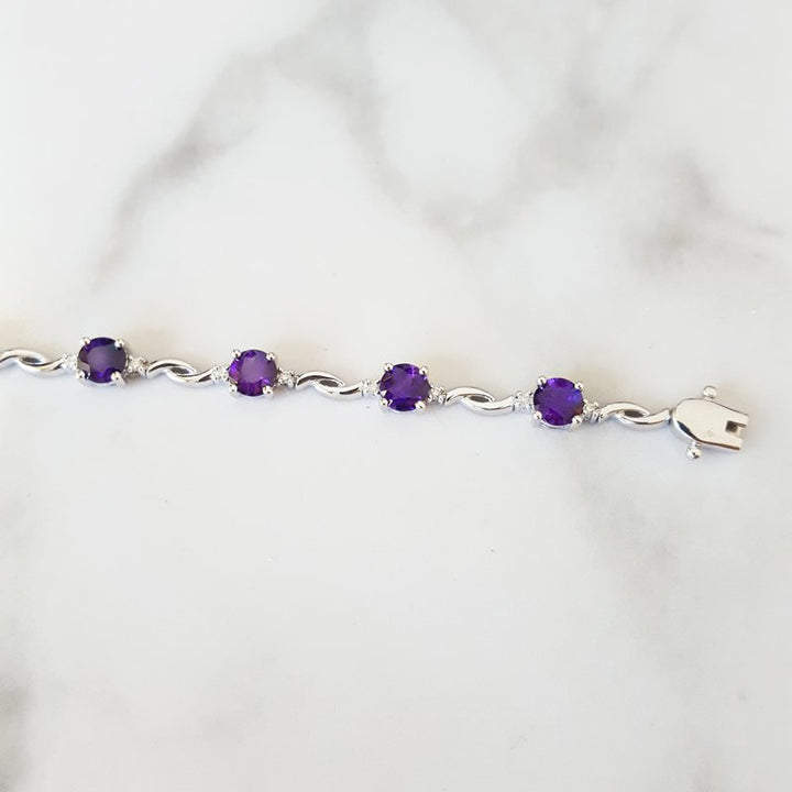 Delicate Amethyst Tennis Bracelet