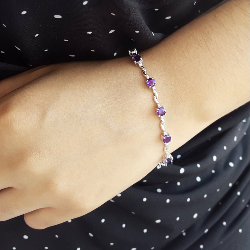 Delicate Amethyst Tennis Bracelet