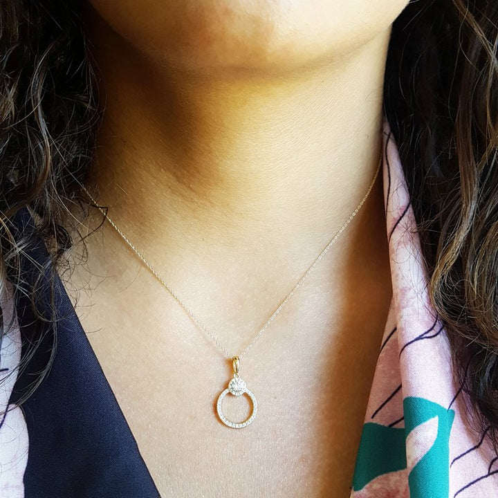 Sami Fine Jewelry Open Diamond Halo Pendant