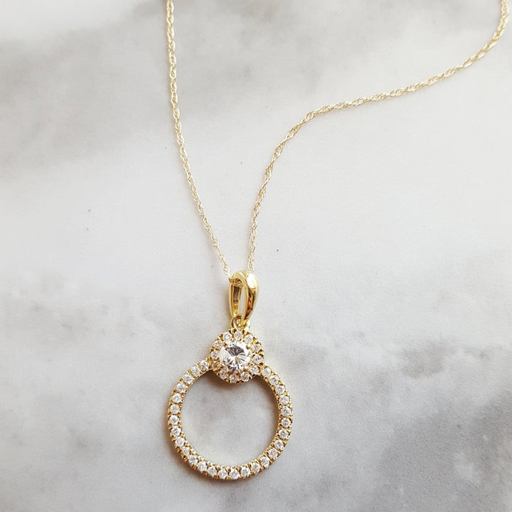 Sami Fine Jewelry Open Diamond Halo Pendant 121762