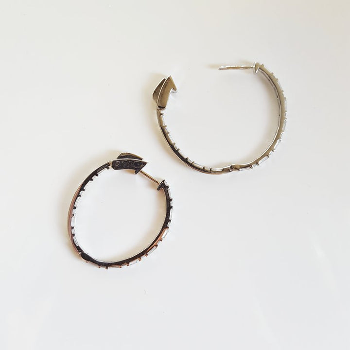 Gems One Diamond Inside Out Eternity Hoops In 14k White Gold (1 Ctw)